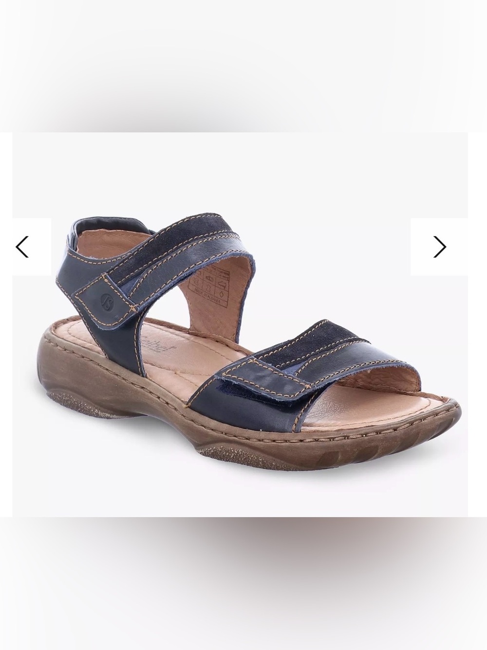 Josef Seibel Debra 19 Navy Leather Adjustable-Strap Sandals